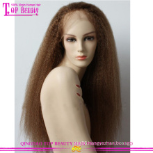 New arrival kinky straight 22inch #4 brazilian virgin full lace human hair wigs white women